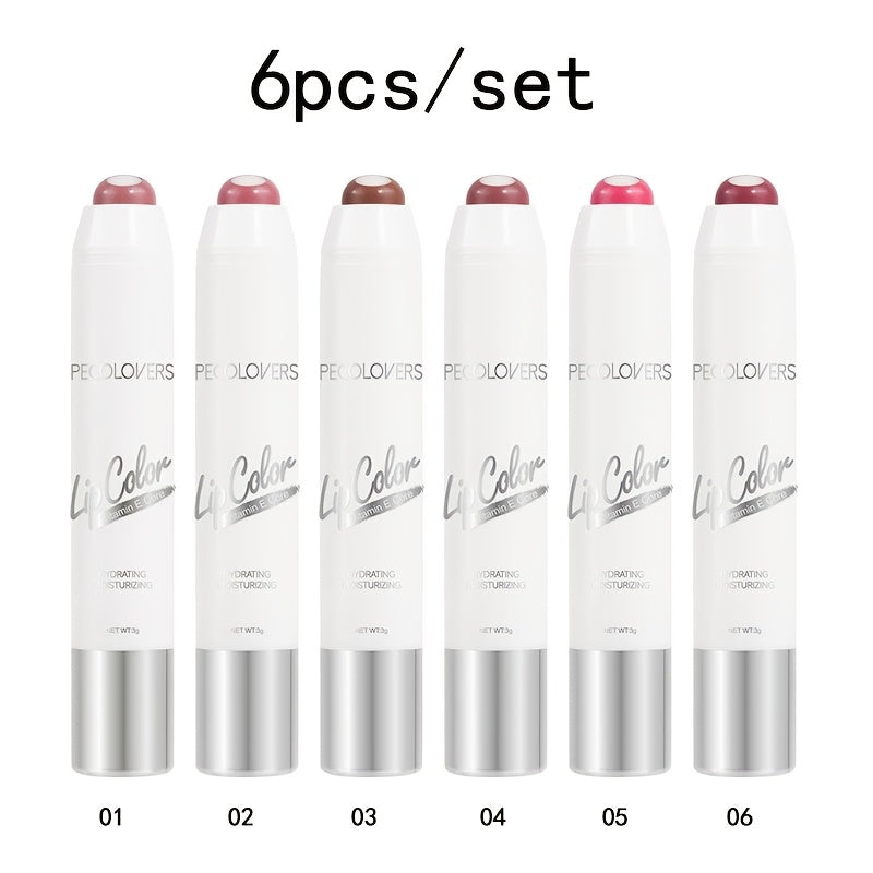 TEMU 6pcs-set Moisturizing Crayon Lipstick, Long Lasting, Waterproof, Smooth, Rich Effect, Easy To Create Easter Holiday Party Favor Decorations