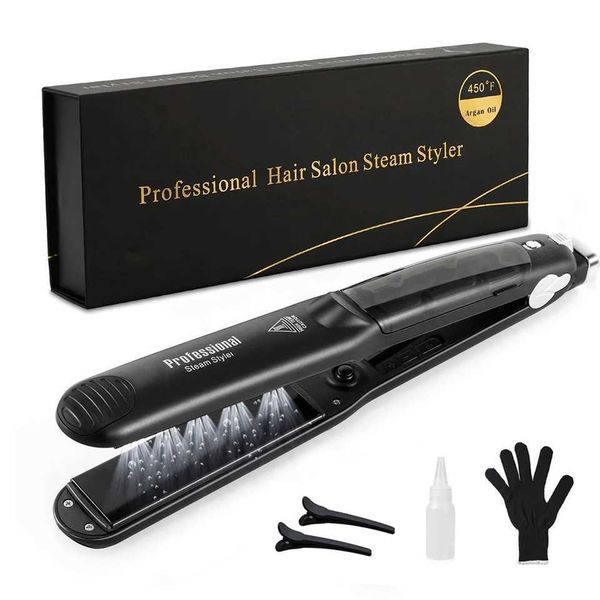 Steam Hair Straightener Professional Ceramic Vapor Flat Iron 450 Fast Heat Argan Oil Treatment Hair Care ToolsXJ241016