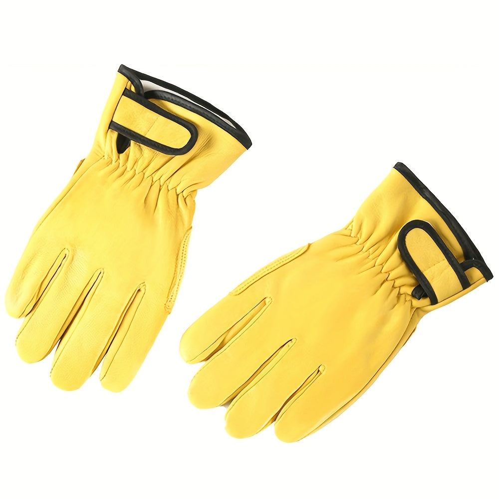TEMU 1- 3 Pair Leather Gloves For Labor Protection, Welding, Gardening, Tree Planting, Car Maintenance, And Site Work, Hand Washable, Durable