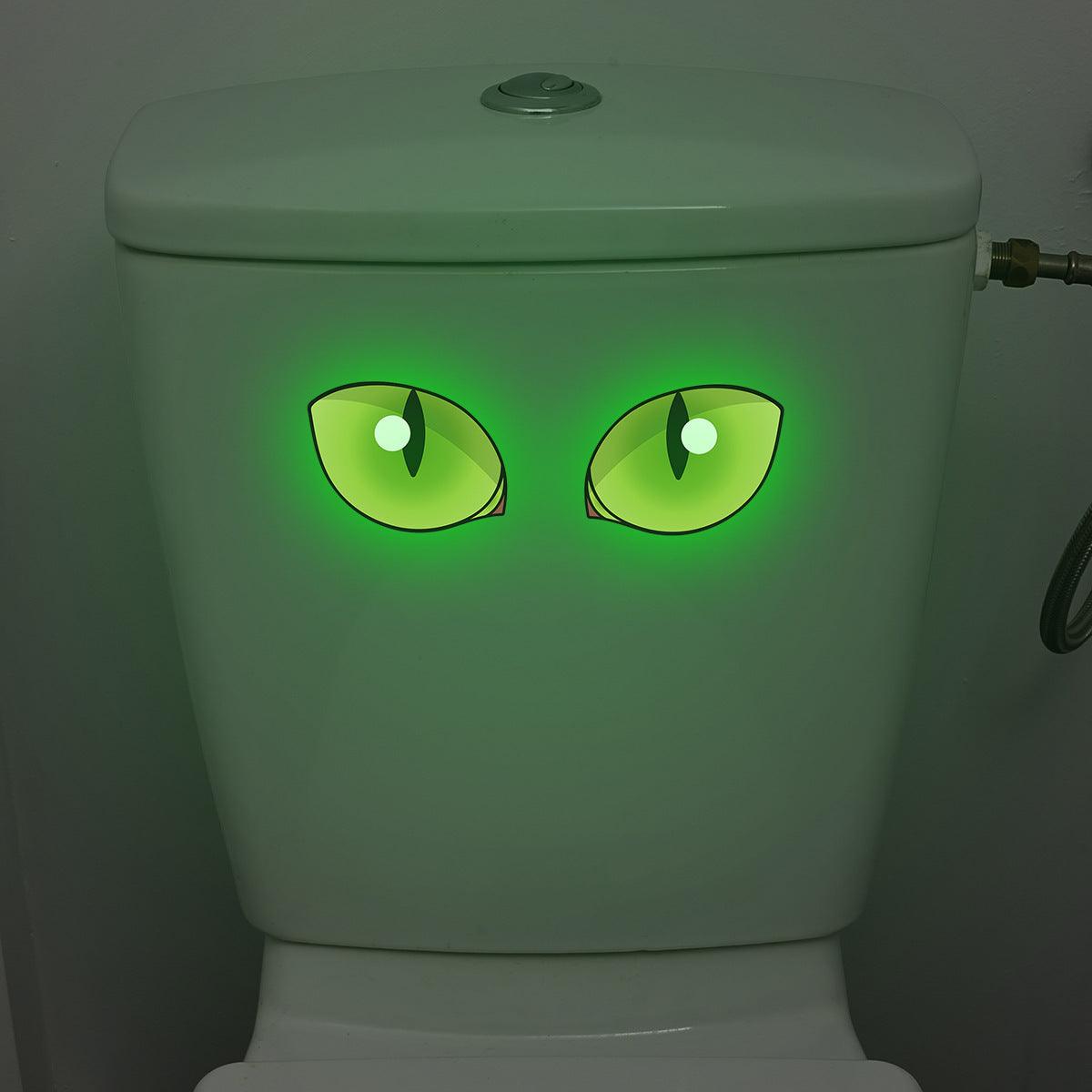 TEMU 1 Set Of -the-dark Green Toilet Decal - Bathroom Wall Decor With Luminous Eyes Design, Living Room, Bedroom, And Office, Adhesive, Bathroom Wall