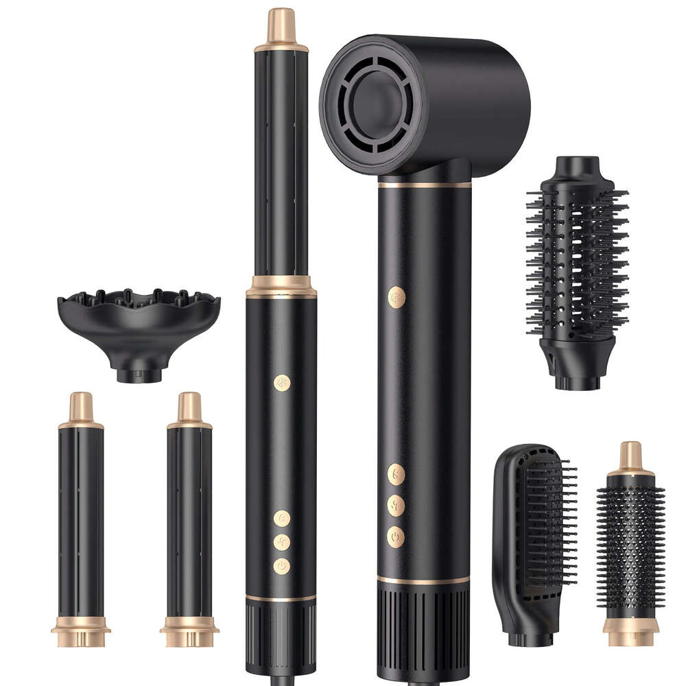 Famous Brand Designer Dual Voltage In High Speed Hot Air Brush Power Brushless Motor Negative Ion Curling Straightening Hair Dryer