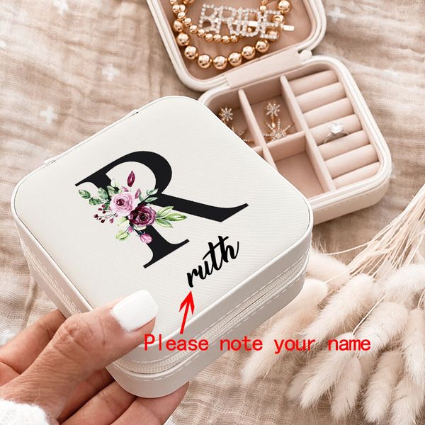 Jewelry Boxes Custom Name Jewellery Box Anniversary Bride Bridesmaid Girlfriend Bachelorette Party Gift Wedding Travel 230803