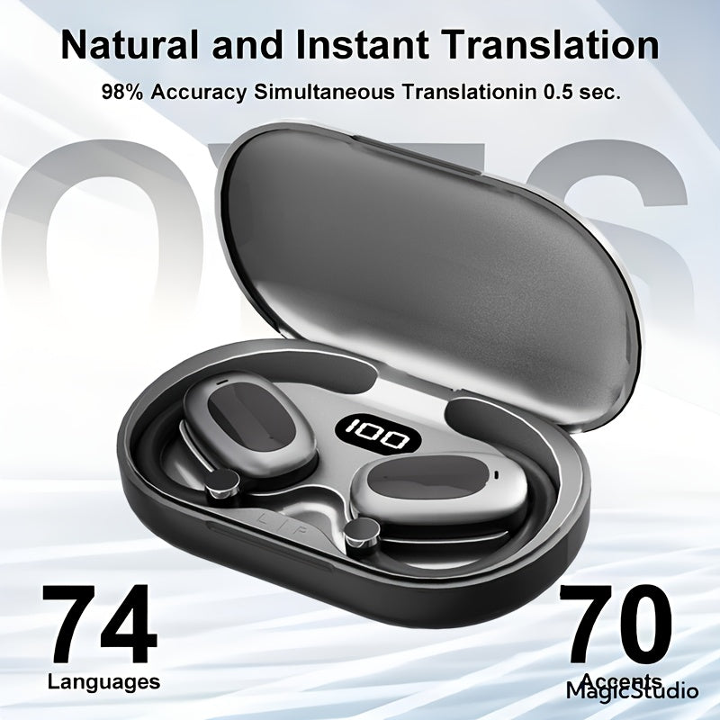 TEMU New 144 Translation Earphones: Real Time Translation Headphones, Suitable For Travel, Business, And Work, Ai Headphones