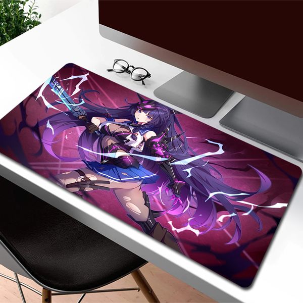 Honkai Impact Keyboard Mats Large Gaming Mouse Mat Game Locking Edge Mouse Pad Gamer Rubber Mousepad Anime HD Print Desk Mat XXL