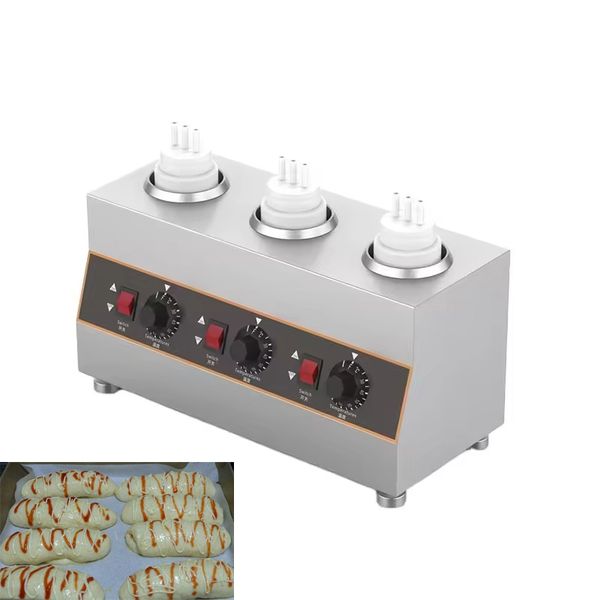 Sauce Heating Machine With 3 Bottom Electric Commercial Chocolate Sauce, Tomato Sauce, Salad Jam Heating Equipment