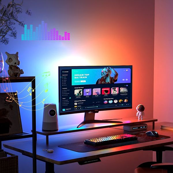 LED Immersive RGB Strip For PC Monitor Screen Color Sync Light Strip Computer Backlight Software Control Fancy Ambient Lamp Game