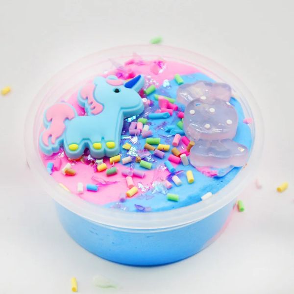 60ml Unicorn Puff Slime Plastic Clay Light Clay Colorful Modeling Polymer Clay Sand Fluffy Light Plasticine Gum For Handmade Toy