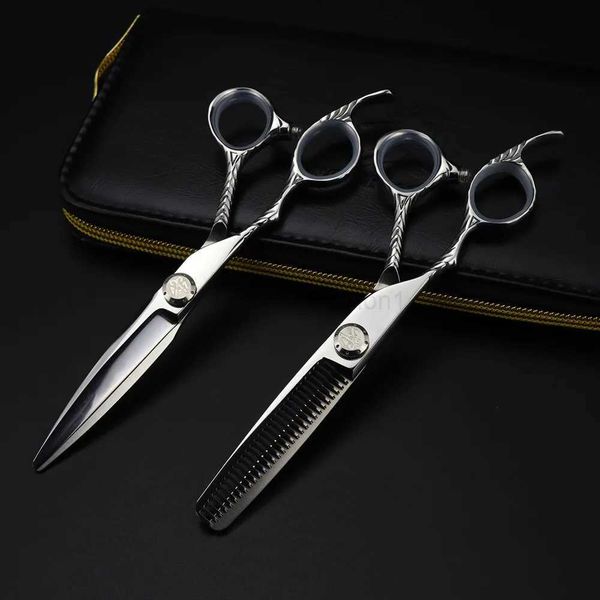 Professional JP 440c steel 6 Left hand hair scissors haircut thinning barber makas hair cutting shears hairdresser scissorsXJ240807