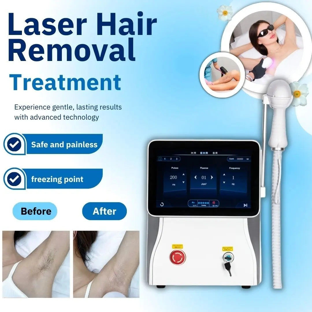 2025 808nm 755nm 1064nm Diode Laser Hair Removal Machine Alexandrit Permanent Removal Cooling Head Painless Laser Epilator