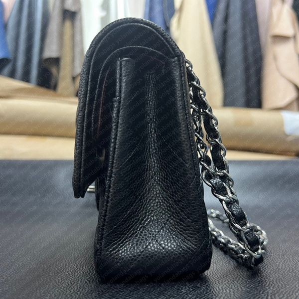 9A Designer bag Mirror quality Jumbo Double Flap Bag Luxury 23cm 25CM 30cm Leather Caviar Lambskin Classic Black Purse Quilted Handbag Gold