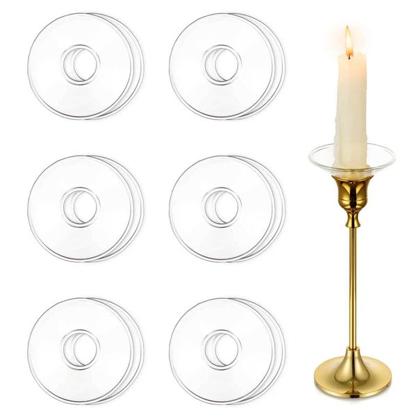 Candle Holders Glass Bobeches for Candlestick Holders 12 Pcs Candle Drip Protectors Candle Rings for Tapers Candle Drip Catcher for Candle S
