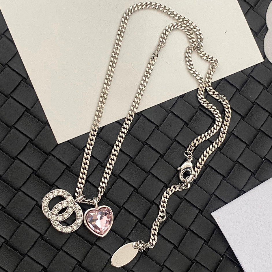 Never Fading Gold-color Brass Copper Necklace Fashion Women Necklaces Choker Pendant Chain Crystal Imitation Pearl Wedding Jewelry Accessories Gifts