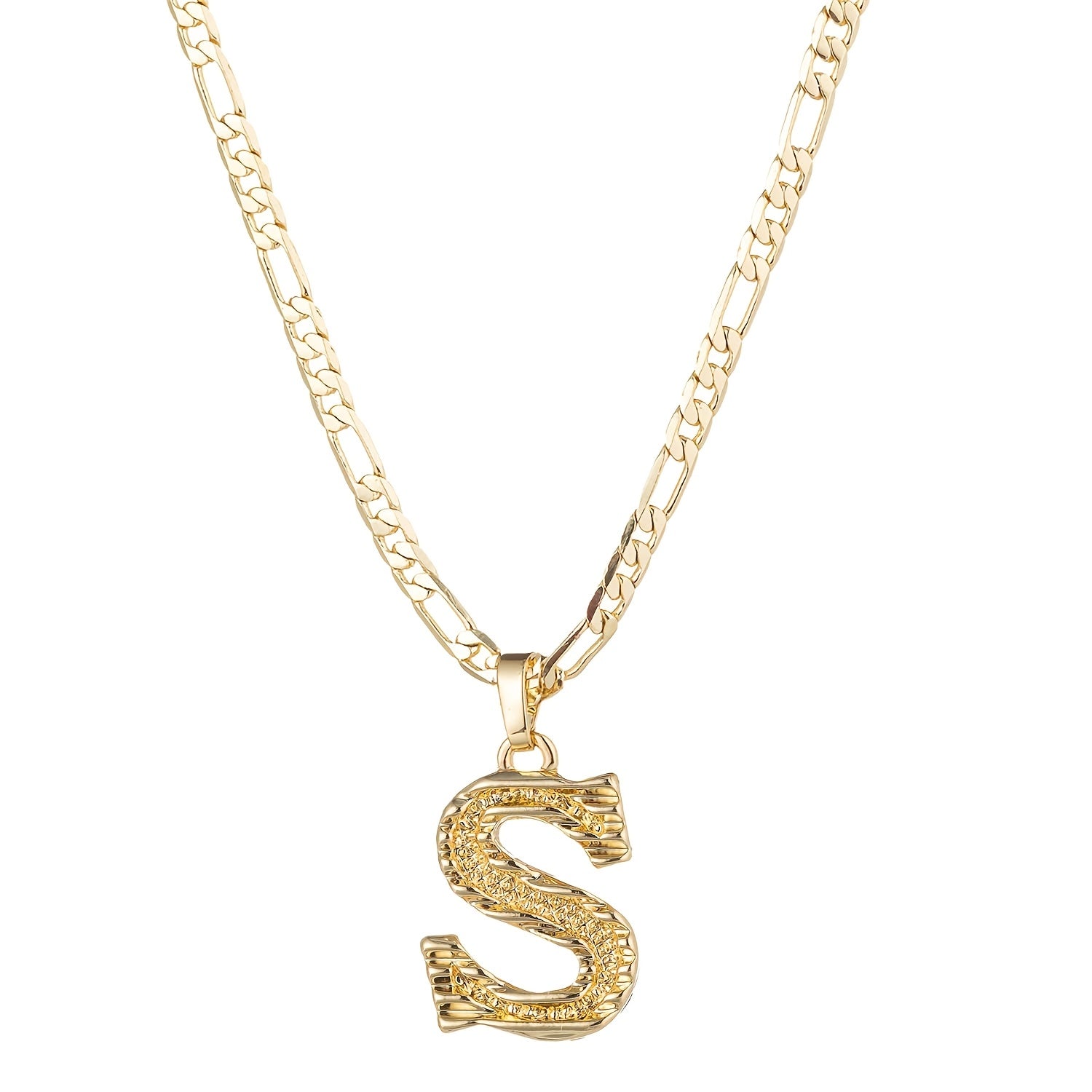 TEMU 1 Pc, 18k Gold Plated Plated Name Necklace Pendant, A-z Letter With Extension Chain Stainless Steel Necklace, Hypoallergenic Minimalist Jewelry,