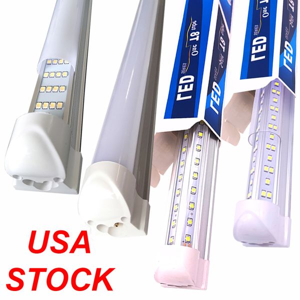 V-Shaped 2Ft 3Ft 4Ft 5Ft 6Ft 8Ft Cooler Door Led Tubes T8 Integrated Double Sides Led Lights 85-265V Stock In US Fluorescent Lamp Replacemen