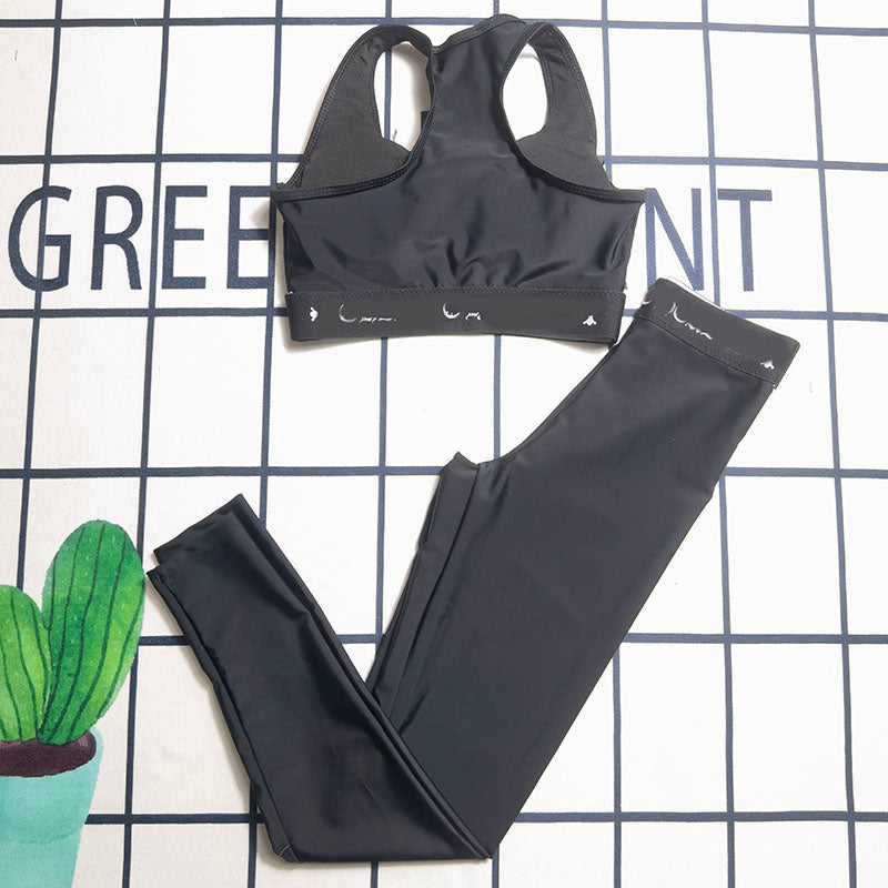 Luxury Black Tanks Tracksuits Designer Women Yoga Outfits Bra Tank Legging Sporty Tanks Top Pants Summer Gym Sportswear Tracksuit