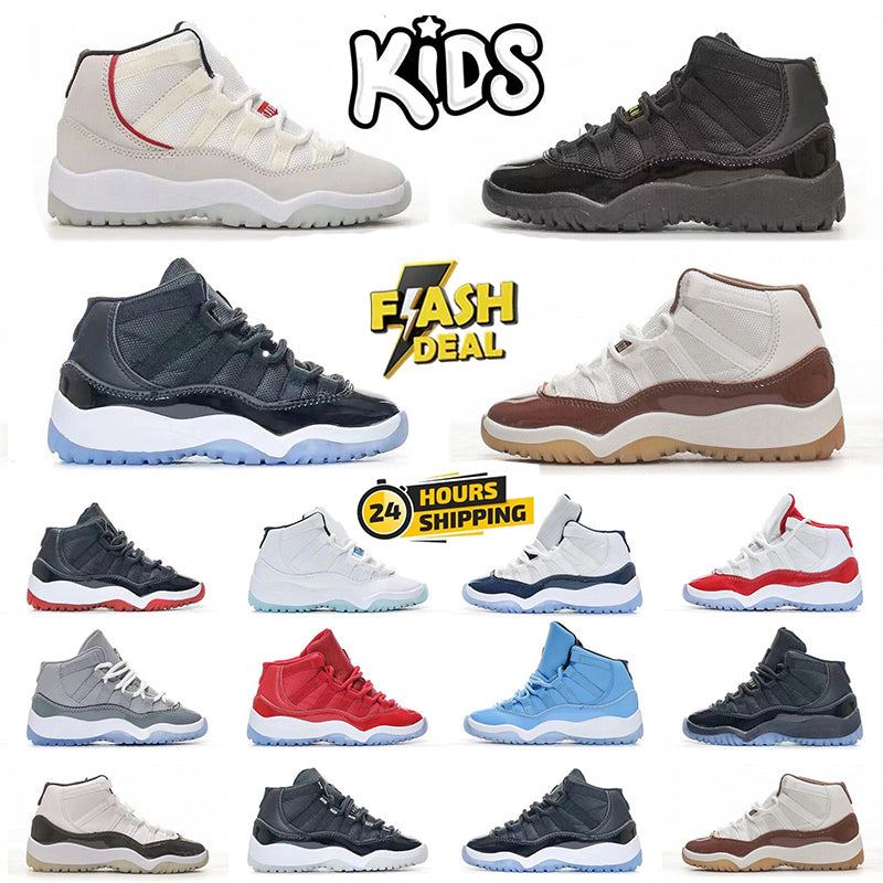 Designer Kids 11S Basketball shoes Space 11 Kid Cool Grey Jam Bred Concords Youth fashion Boys Sneakers Children Boy Girl White Athletic Toddlers Ou