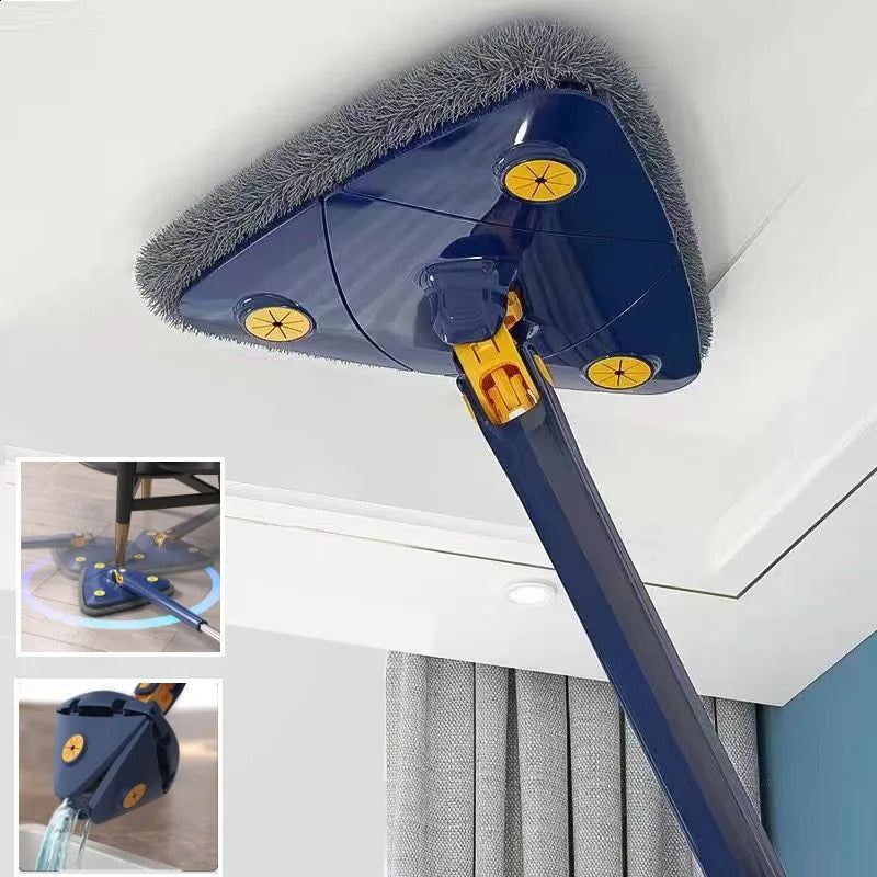 Rotating Triangular Mop 360Â° Adjustable Cleaning Window Washing Squeeze Mops To Clean Wall Ceilings Floor Broom 240123