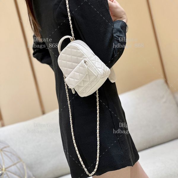 Mini Backpack Shoulder bags Handbag Calfskin Mirror Top quality Designer bag Luxury bag Woman Bag 18cm With box 24C98A