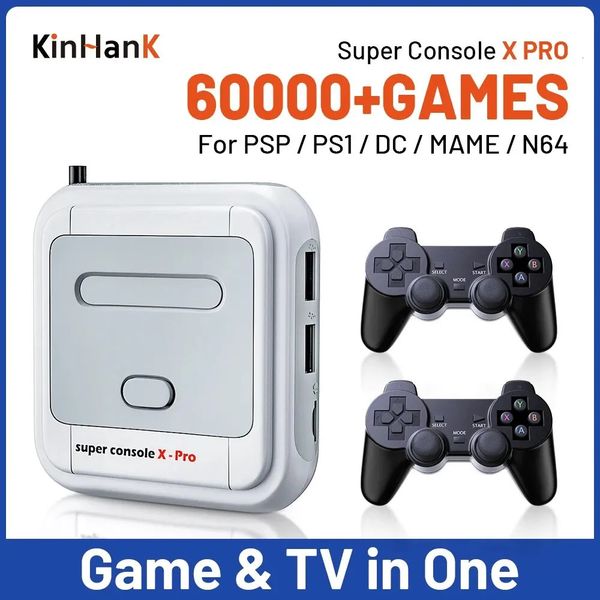 Controllers Joysticks Super X Pro Retro Game Console 60000 Video Games 50 Emulators Support PSP-PS1-MAME-ARCADE-N64 HD Output for Kid Gift 2