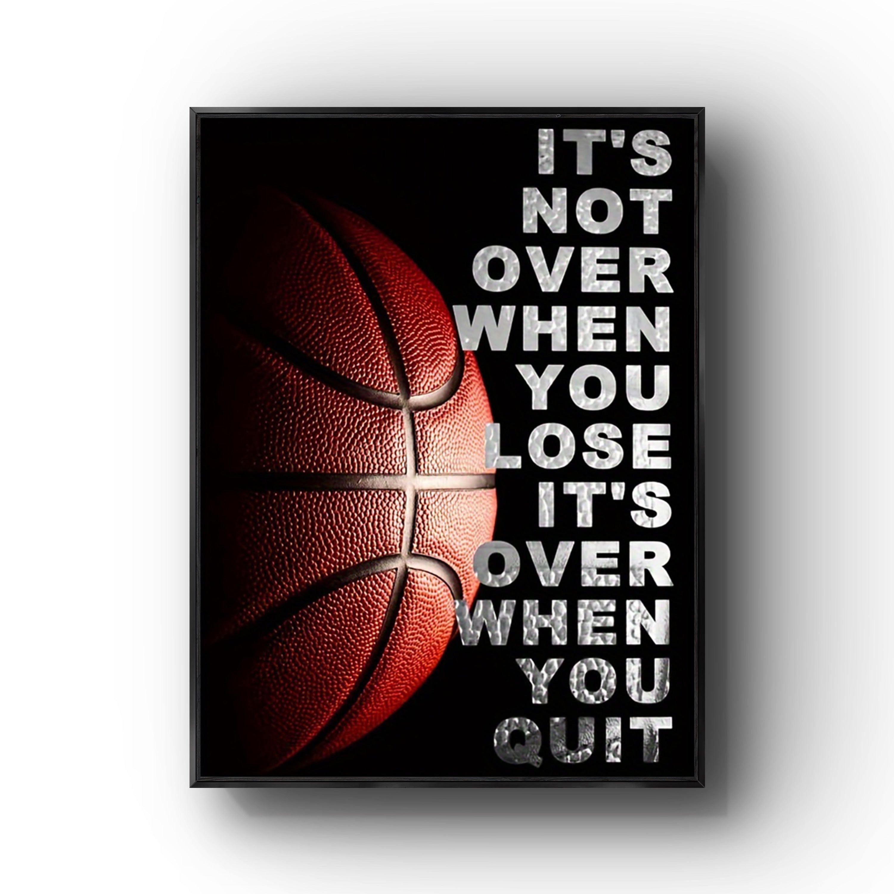 TEMU Room Decor 1pc, Motivational Quote Poster For Basketball Wall Decoration, Canvas Painting For And Athletes, Home Decor For Boys' Rooms, Gyms,