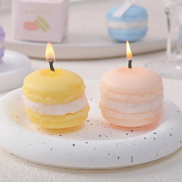 Scented Candles Macaron Shaped Aromatherapy Handmade Soy Candle Long Lasting Scent for Home Decor Air Freshener Birthday GiftsC241214