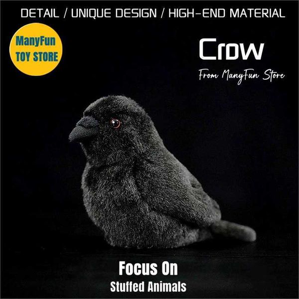 Plush Dolls Crow Plush Toy Corvus Corax Plushie Raven Peluche Lifelike Birds Stuffed Animals Simulation Doll Toy For Kids Q241130
