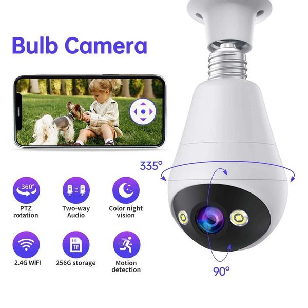 Jooan 2K 3MP E27 bulb camera WiFi indoor video surveillance home security monitor full-color night vision automatic tracking X250110
