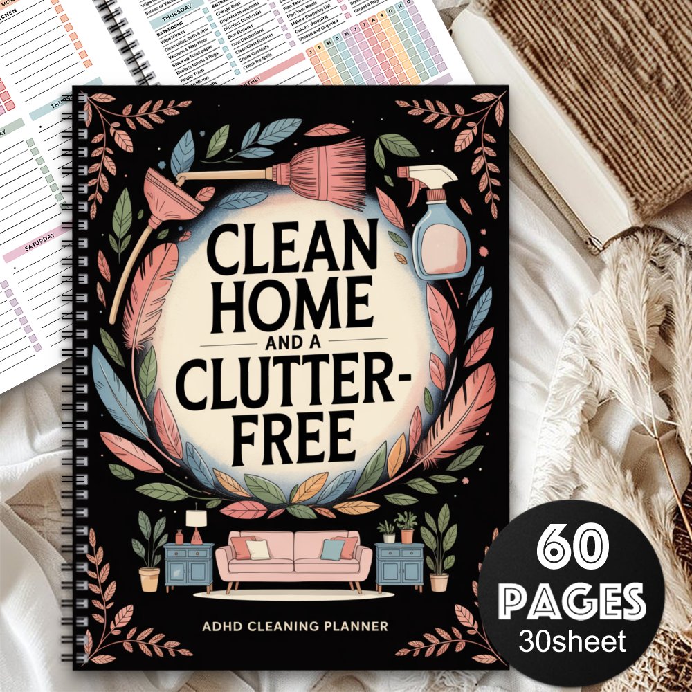 TEMU 1pc Aesthetic Cleaning Planner Spiral Notebook - Journal For , Perfect Gift For Friend & Coworker - Weekly-monthly Cleaning Checklist Organizer