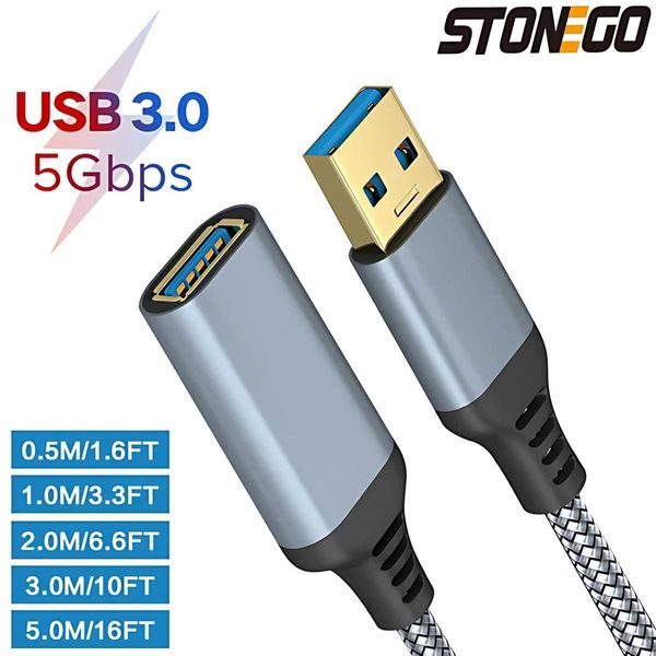 STONEGO USB 3.0 Extension Cable Extension Cable Cpatible with USB Keyboard Mouse Flash Drive Hard Drive PrinterT250114
