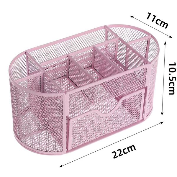 Mesh Desk Organizer Metal Penalty Organizer Table 9 Grids Design Storage Box Drawer Pencil Pen Holder For Neatening Tools
