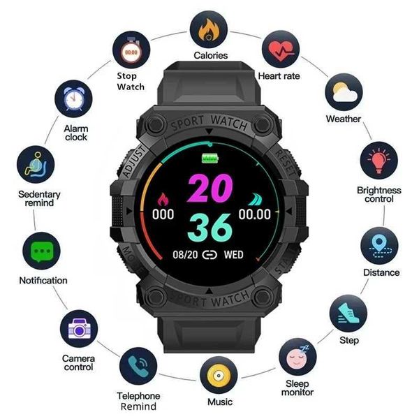Smartwatch FD68 Smart Watches Bracelet Blood Pressure Monitor Sport Fitness Tracker Men Women Smartwatch For Android IOS Y68 Y56 Z241026