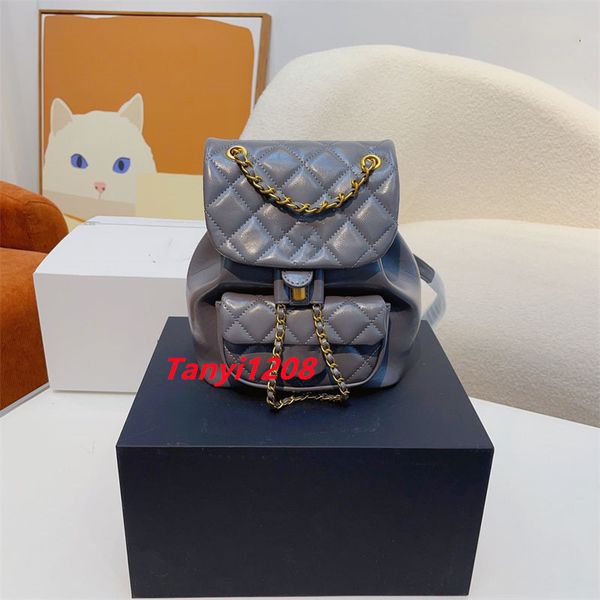 Popular Vintage CC Backpacks Designer Bags Fashion Grey Small Backpack Luxuries Designers Women Bag Fashion Outdoor Lady Handbags Diamond La