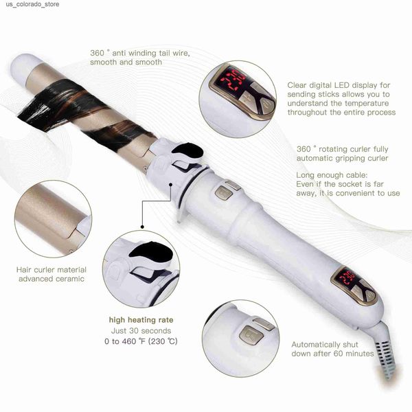 Hair Curlers Straighteners 2024 Best Hair Curling Wand 28mm Automatic Rotating Curling Iron for Professional Big Waves and Inward Curls L240