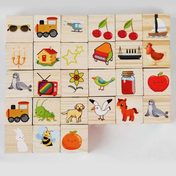 ABC Wooden Building Blocks Alphabet Number Stacking Blocks ABC Learning Baby Blocks for Toddlers 1-3 for Boys Girls Kids GiftsC250108