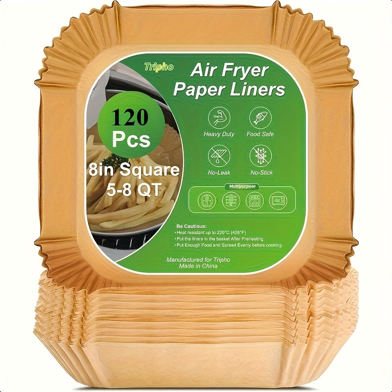 TEMU 120pcs Heavy-duty Air Fryer Liners - , Leakproof, Resistant Up To 428°f (225°c) - Compatible With , , Air Fryers, Oven, Deep Fryer, Microwave -