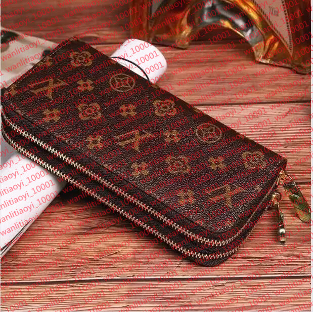 high quality Double zipper Wallets Mens Leather Wallet Holders For women Purse Monograms Luxury Purses Cross Body Wallets Zipper Coin Purse