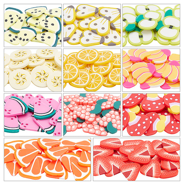 220Pcs 11 Styles Handmade Polymer Clay Cabochons
