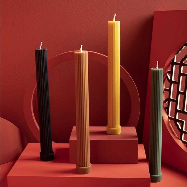 Candles Candy Colorful Candles for Rituals Romantic Long Stick soy wax banquet candlelight dinner decoration Aromatic candles for home L2409