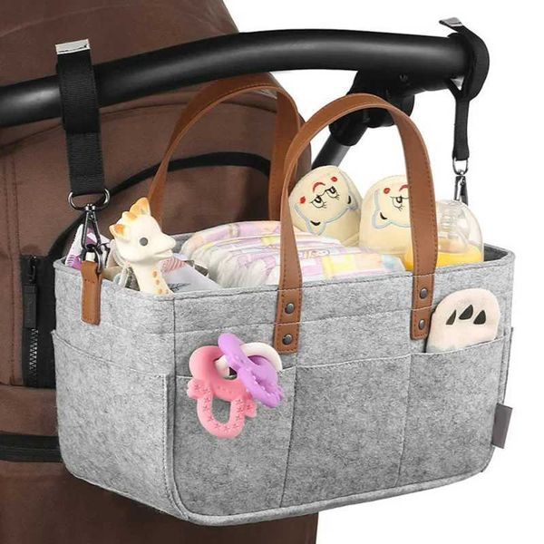 with Handle Caddy Changing Nappy Kids Storage Carrier Large Pocket Baby Felt Storage Nursery Organizer Basket Infant Diaper BagXJ250117