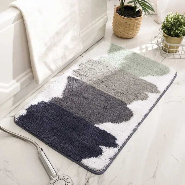 Flocking Bath Mat Cute Anti Slip Absorbent Bathroom Carpet Strong Water Absorption Floor Area Rugs for Shower Room 40x60cmM240816