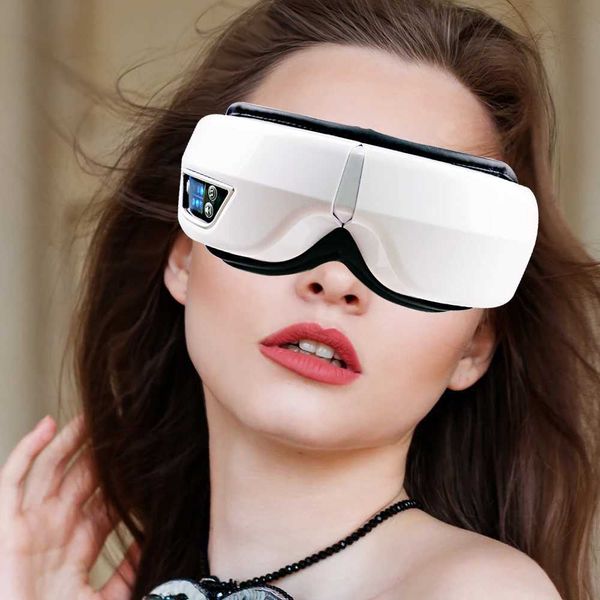 6D Smart Vibration Eye Massager Hot Airbag Compress Bluetooth Music Care Instrumento Olhos Massagem Máscara do Sono Máscara O olho Fadiga W2