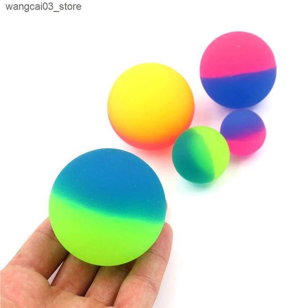 Sports Toys 1pcs 42-45mm Cute Luminous Children Toy Ball Colored Boy Bouncing Ball Rubber Kids Sport Games Elastic Jumping Balls Outdoor toy
