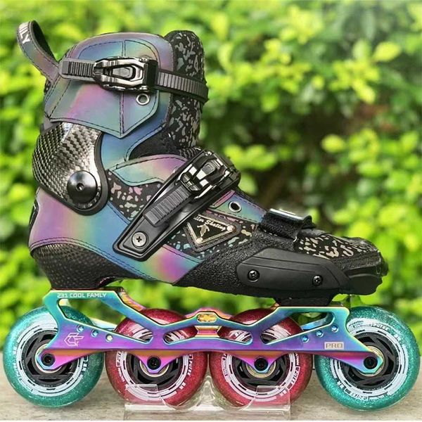 Inline Roller Skates 2020 Reflective Carbon Fiber Slalom Inline Skates Child Adult Roller Skating Shoes Sliding Patines Similar With SEBA IG