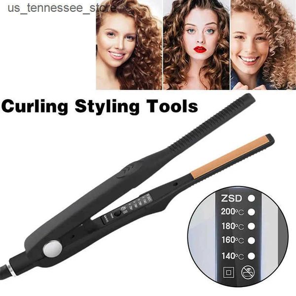Hair Curlers Straighteners Pencil Thin Wand Flat Iron Fast Heat Hair Straightener And Curler 2 In 1Fluffy Hair Root Straight Curly Hair Penc