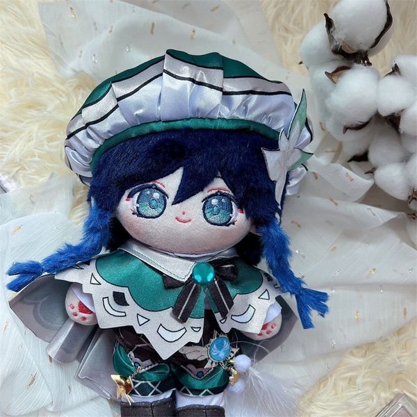 Dolls Yuri Genshin Impact Venti 20cm Plush Doll Change Clothes Outfit Toy Soft Cosplay Fan Gift C 230829
