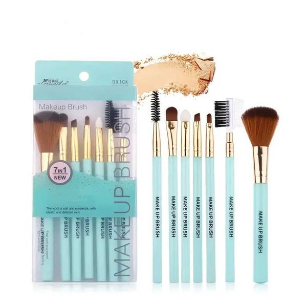7 Piece Makeup Brush Set Eye Shadow Mascara B Brushes More - Essential Beauty Tools Basket organizer Makeup pouch BagC250111