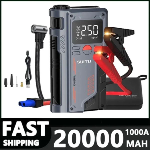 4 in 1 Car Jump Pump 150PSI Air Compressor 20000mAh Peak Current 1000A Starter Device Digital Tire Iat