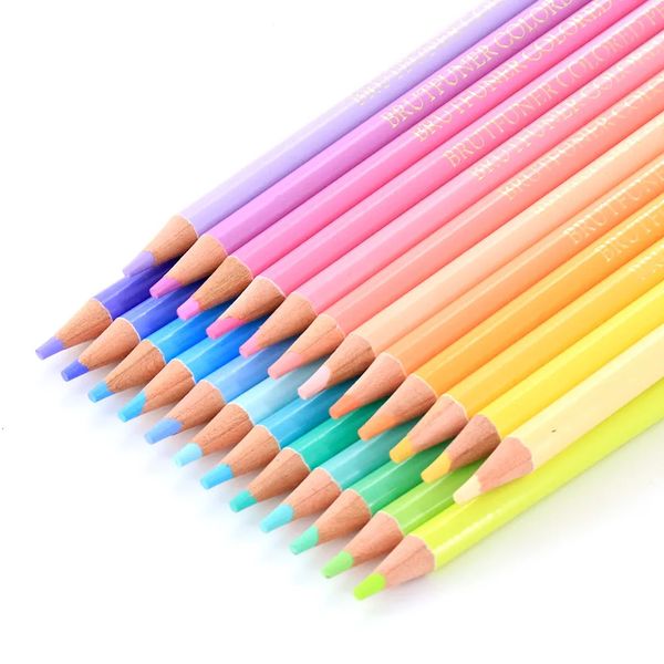 Painting Pens Brutfuner Macaron 24 Colors Vivid Pastel Colored Pencils Soft Wood Color Pencil Set For Adult School Student Sketch Kids Gifts