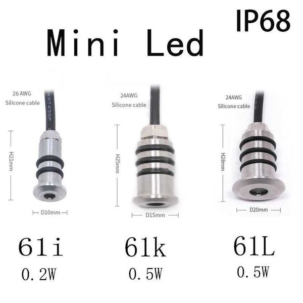 Mini LED 12V 0.5W Deck Light Recessed Outdoor Led Spot Waterproof IP68 Step Light Garden Path Star Decor Underground Spotlight CL240813