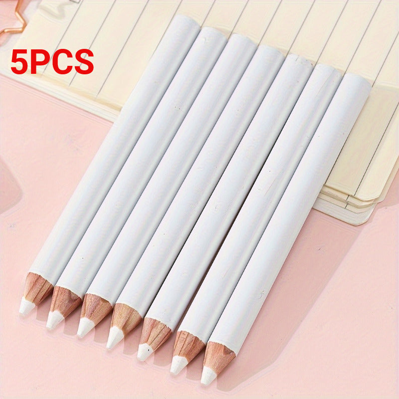 TEMU 5pcs High-visibility Chalk Marking Pencils Set - Easy-erase, Vibrant Color, - Sewing, Fabric, Dressmaking, Crafting, And Quilting